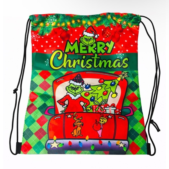Dr. Seuss Other - The Grinch Merry Christmas Drawstring Bag - Boutique